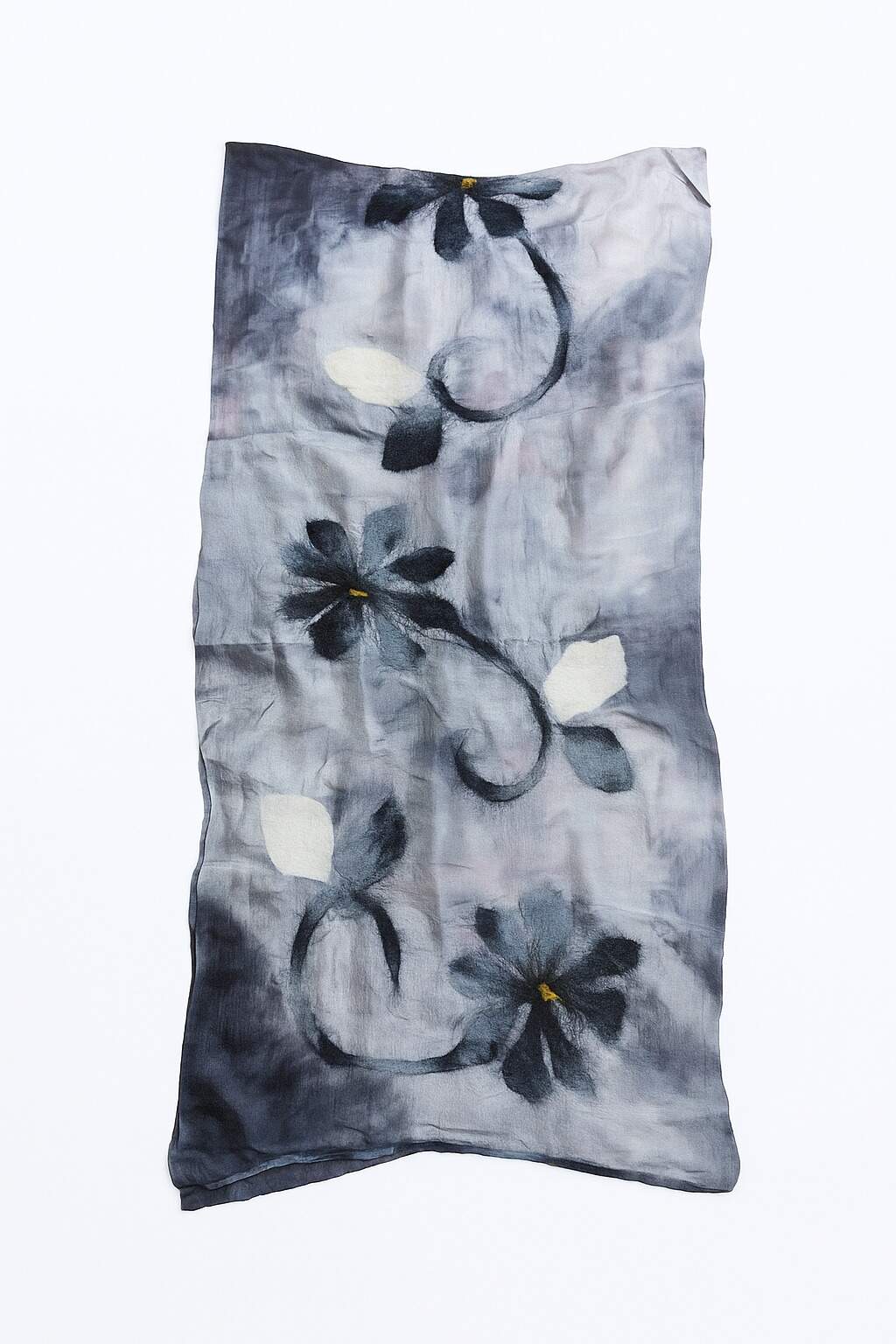 Çuğay Serisi İpek & Keçe Şal / Runner Gri