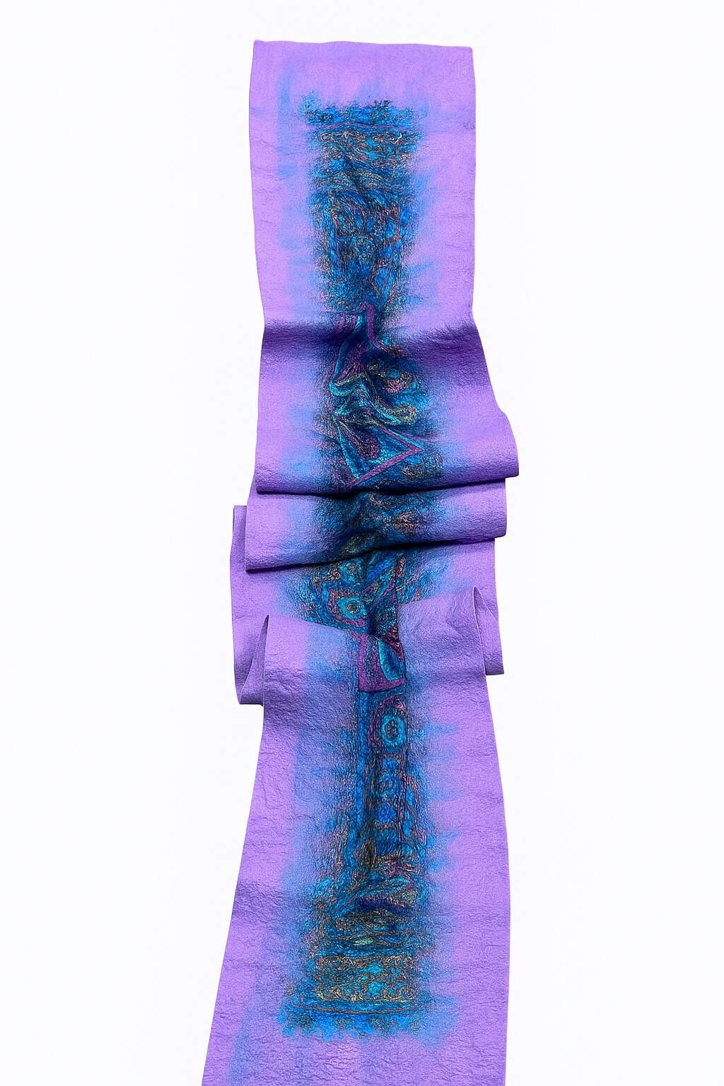 Doran Serisi Keçe & İpek Atkı / Runner Lila