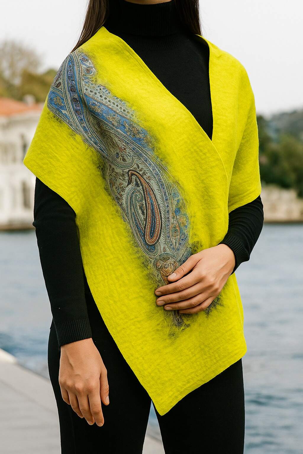 Doran Serisi Keçe & İpek Atkı / Runner Neon Sarı