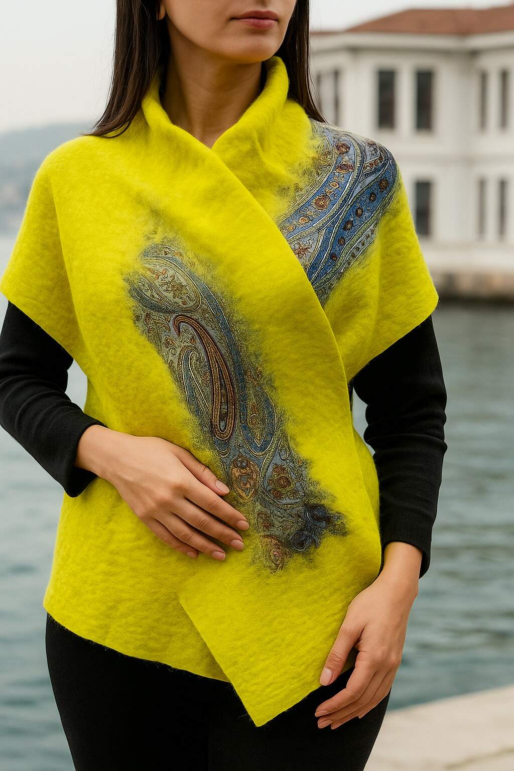 Doran Serisi Keçe & İpek Atkı / Runner Neon Sarı