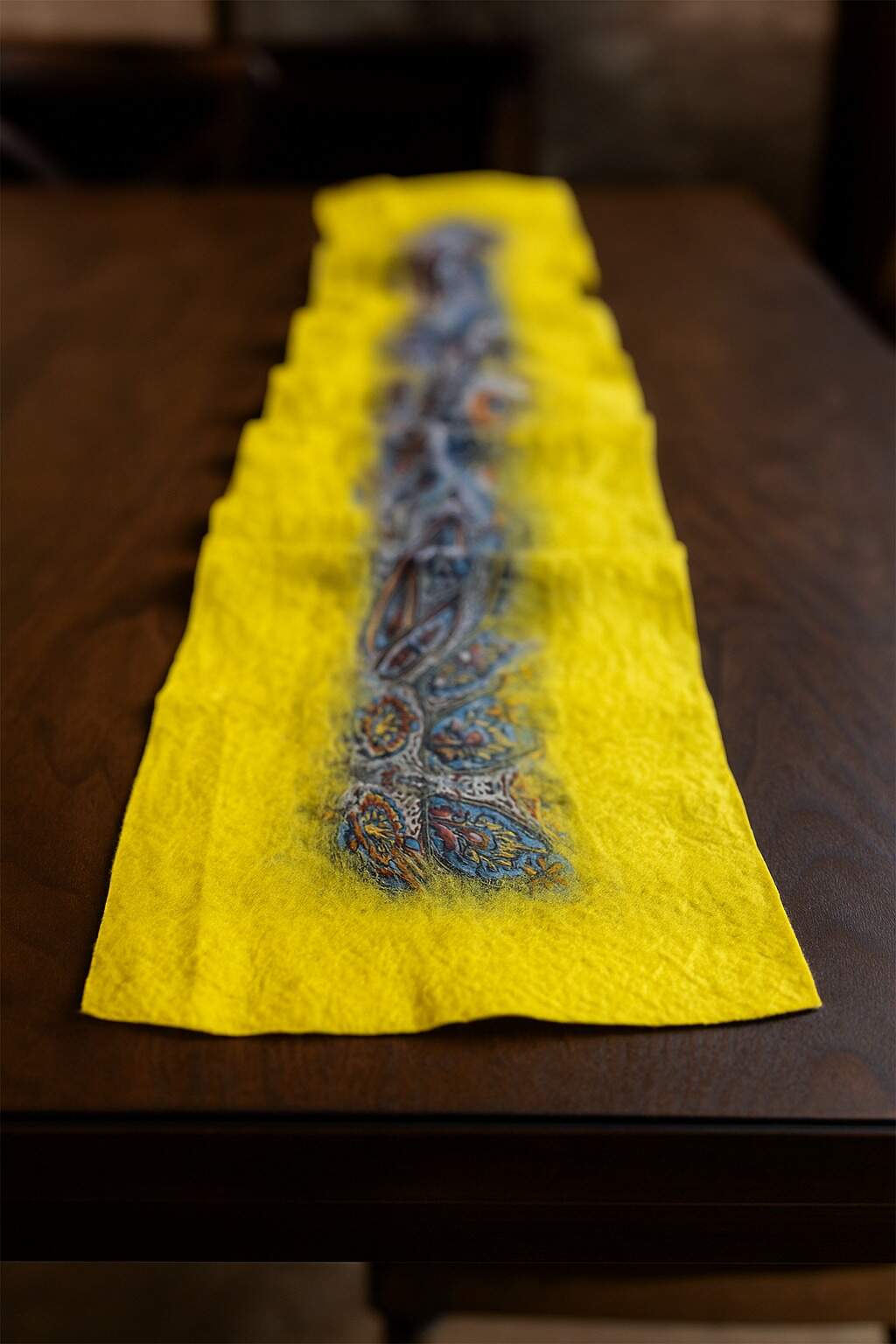 Doran Serisi Keçe & İpek Atkı / Runner Neon Sarı