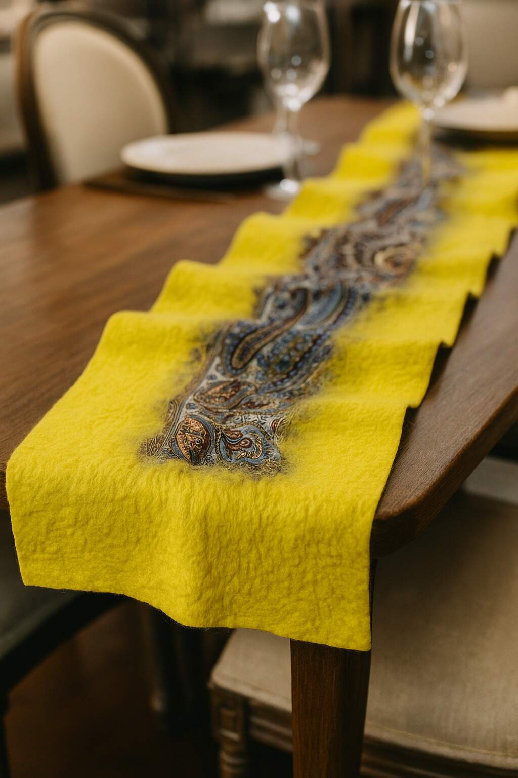 Doran Serisi Keçe & İpek Atkı / Runner Neon Sarı