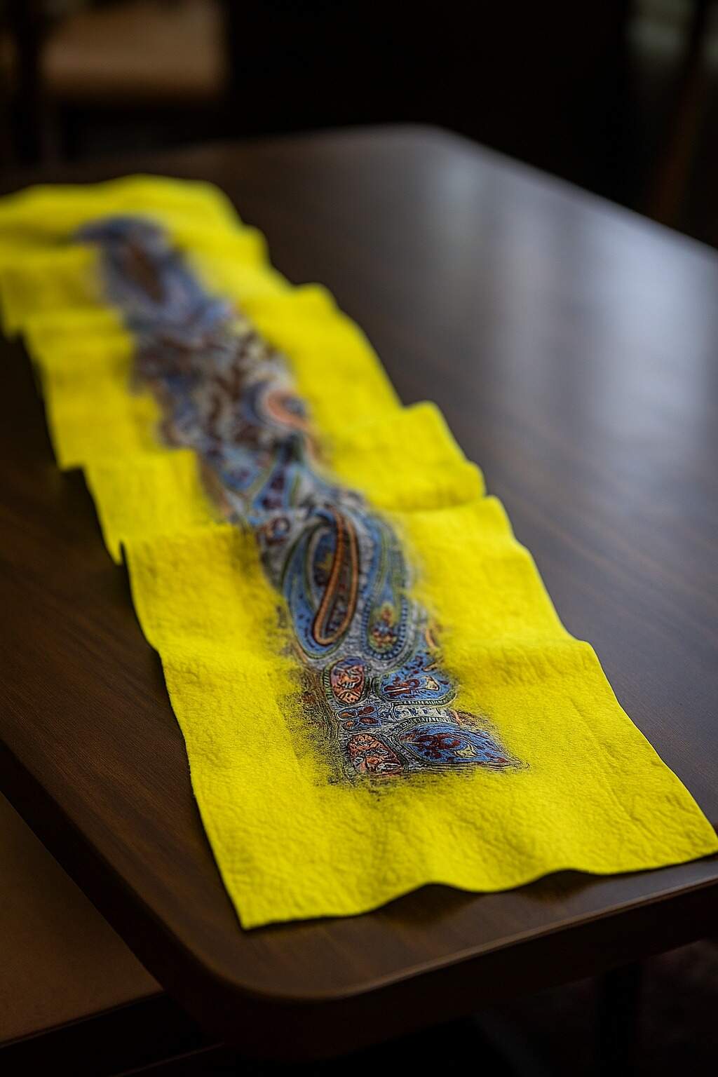 Doran Serisi Keçe & İpek Atkı / Runner Neon Sarı