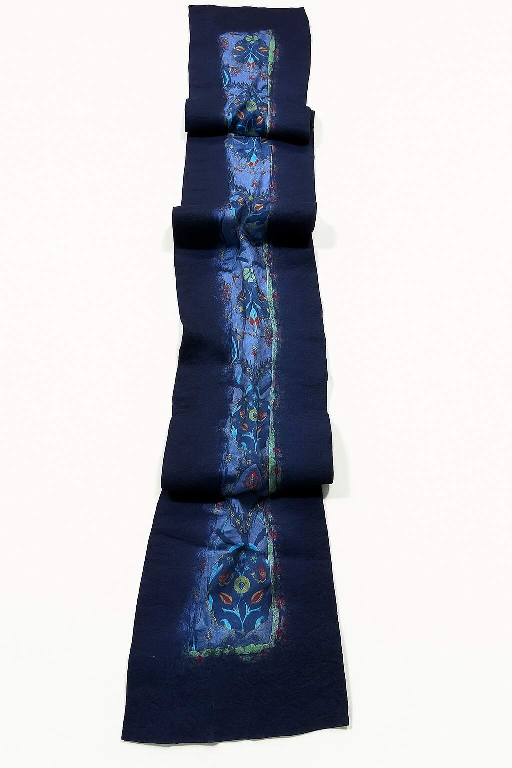 Doran Serisi Keçe & İpek Atkı / Runner Lacivert