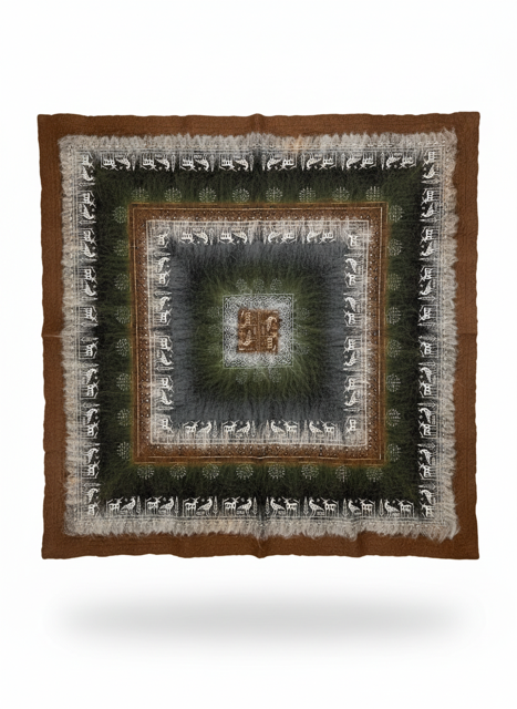 Bulçum Serisi Keçe Masa Örtüsü, Koltuk Şalı, Duvar Panosu Kahve