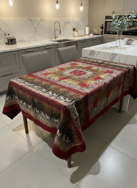 Bulçum Serisi Keçe Masa Örtüsü, Koltuk Şalı, Duvar Panosu Kırmızı