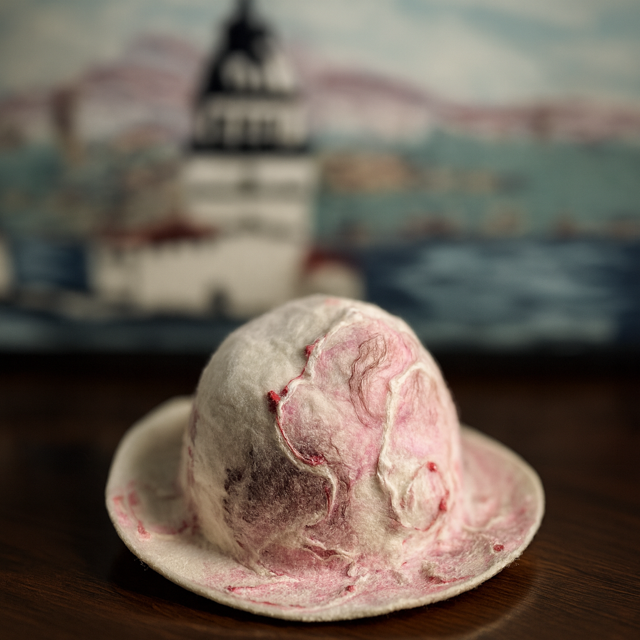 Keçe Şapka Pastel Beyaz