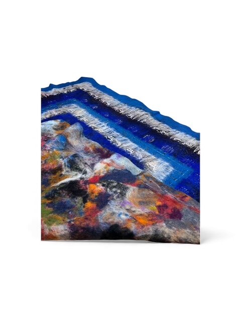 Bulçum Serisi Keçe Masa Örtüsü, Koltuk Şalı, Duvar Panosu Mavi