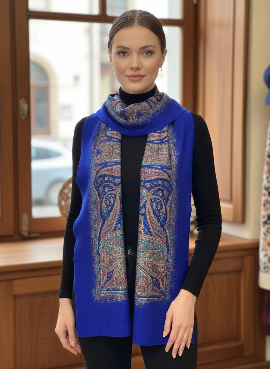 Doran Serisi Keçe & İpek Atkı / Runner Saks