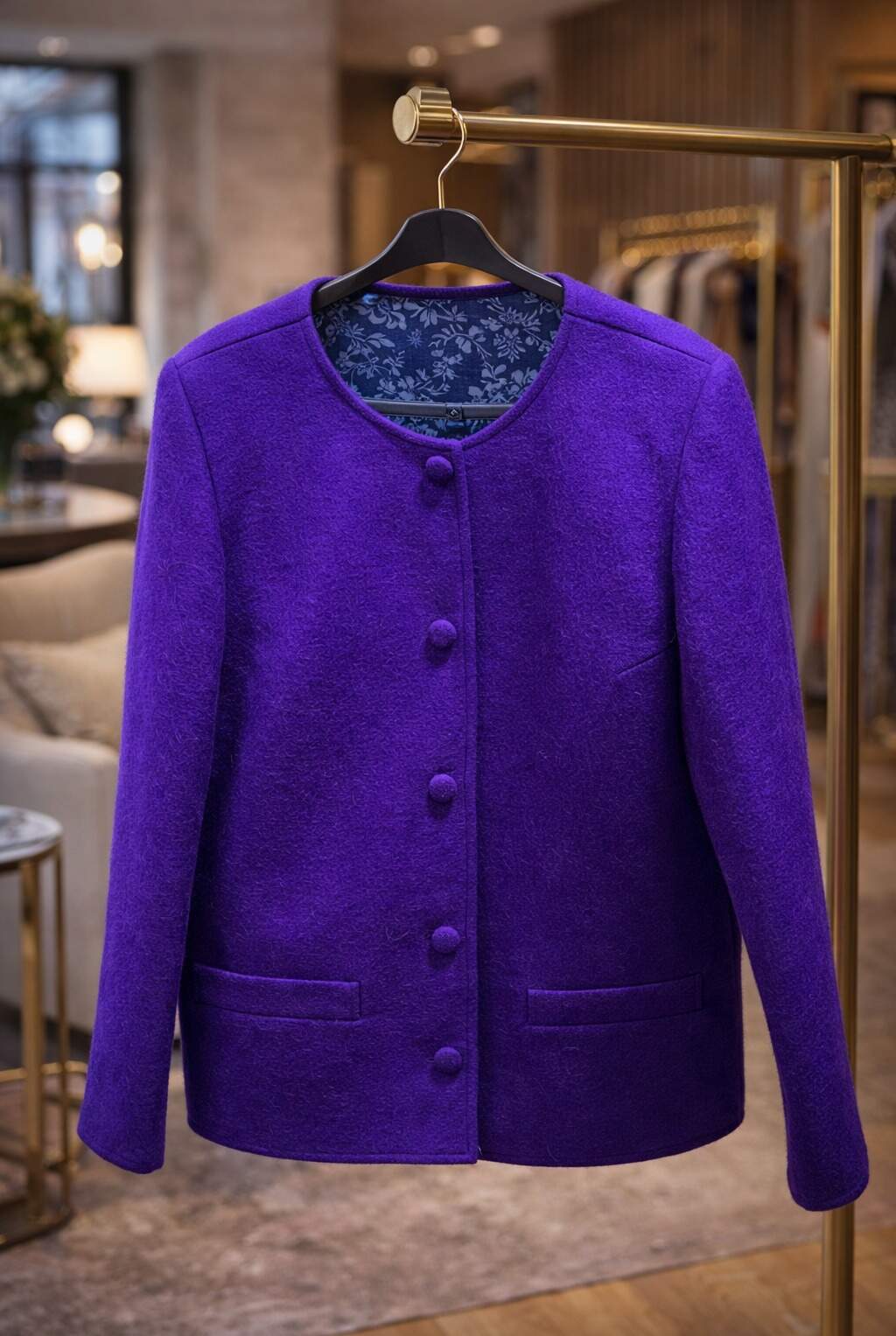 Lalera Merinos Keçe Ceket – Mor